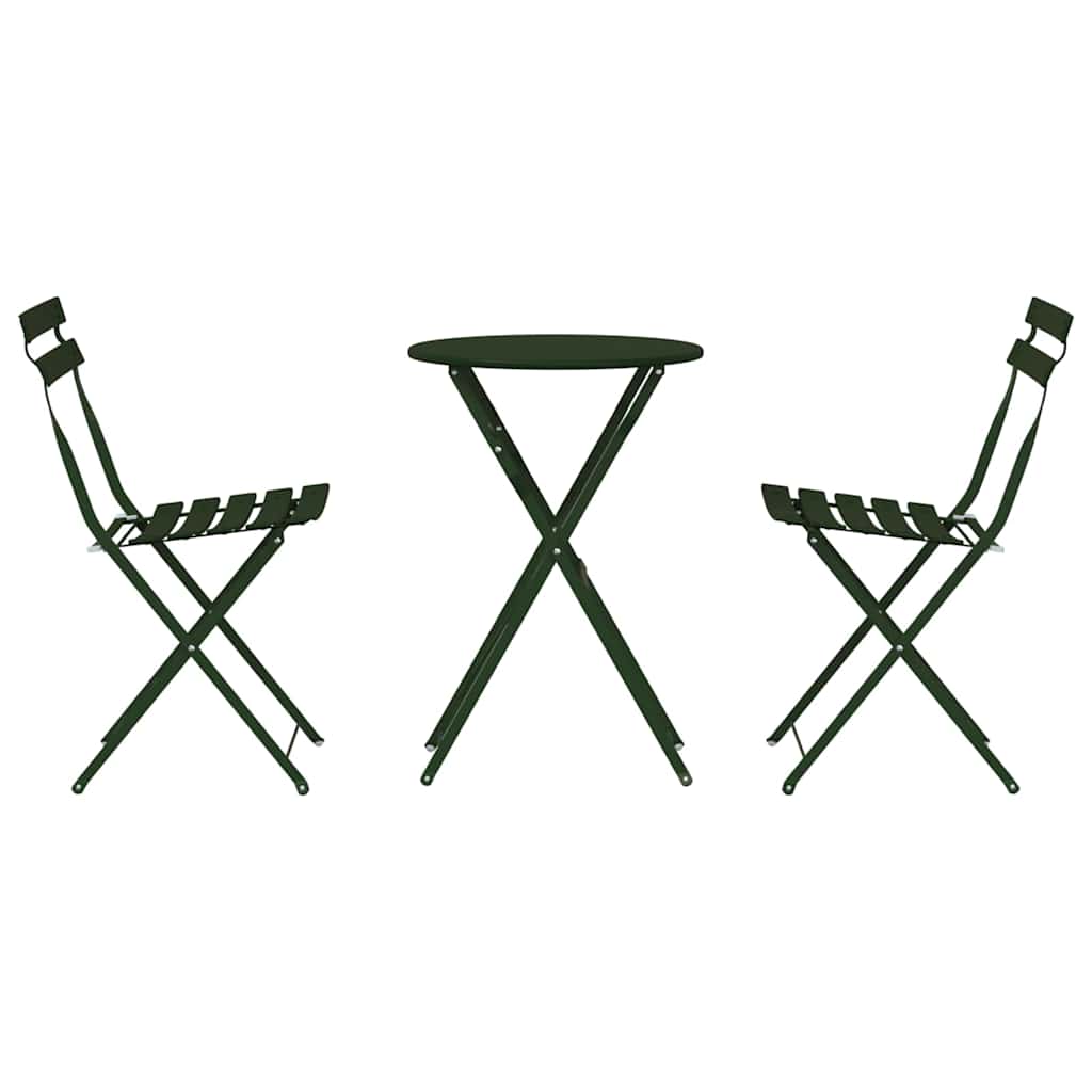 Sammenleggbart Bistrosett 3 pcs Skog Stål
