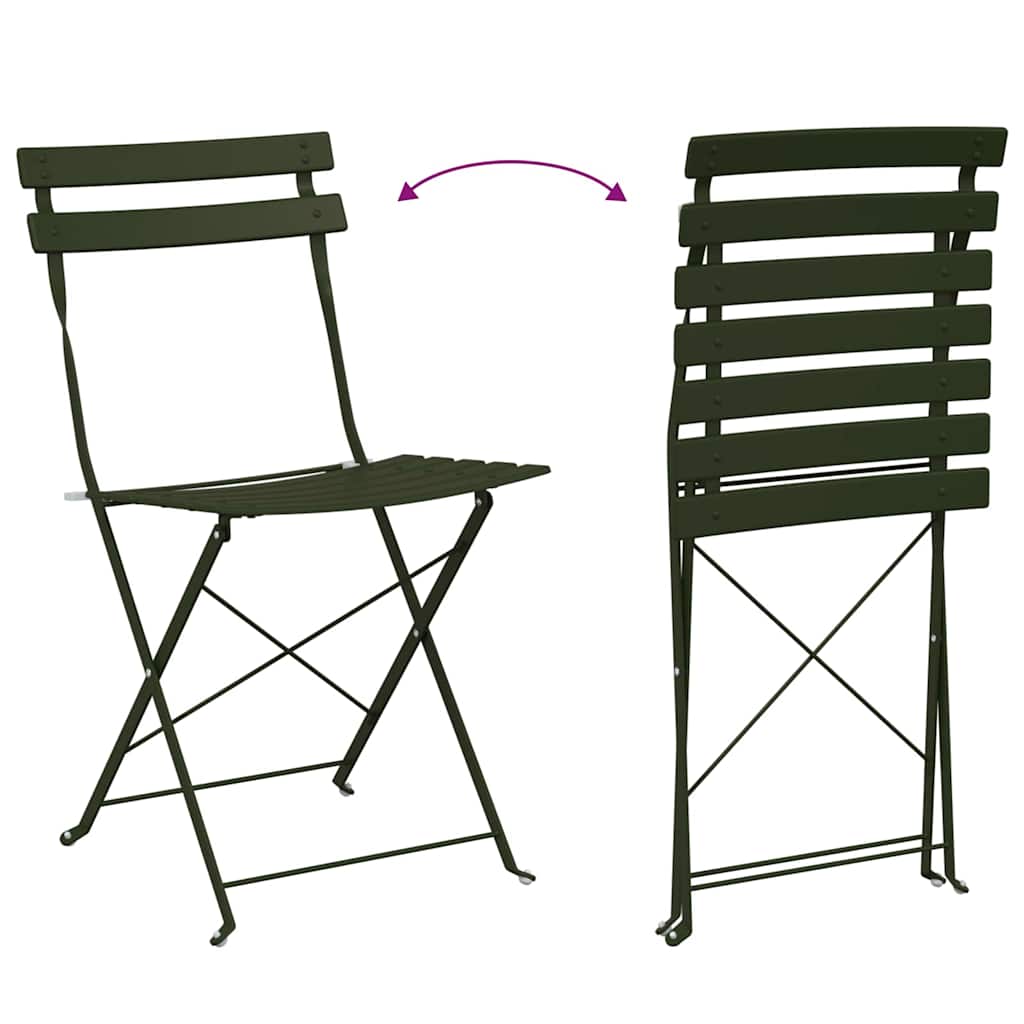 Sammenleggbart Bistrosett 3 pcs Skog Stål
