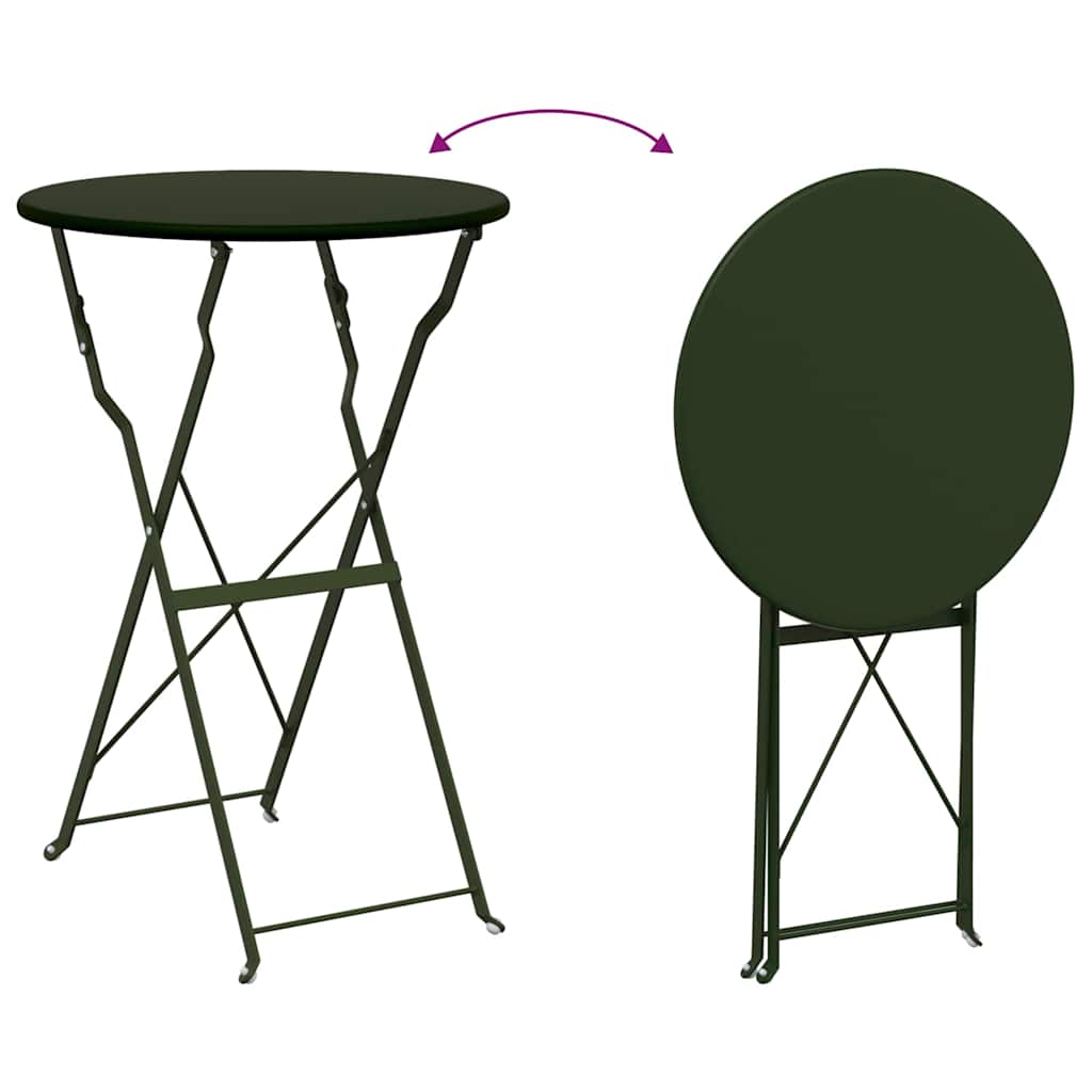 Sammenleggbart Bistrosett 3 pcs Skog Stål