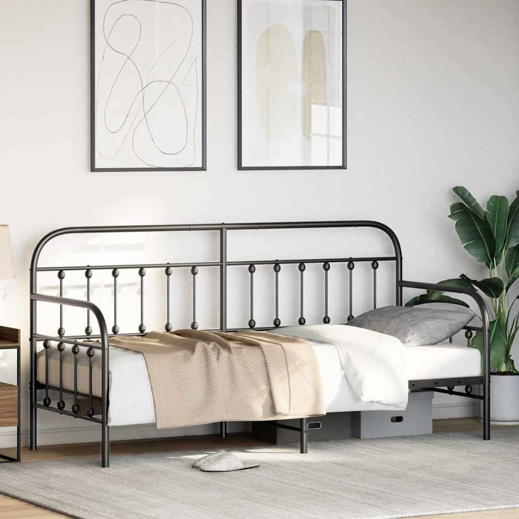 Dagsengeramme Svart 80 x 200 cm Pulverlakkert stål vidaXL