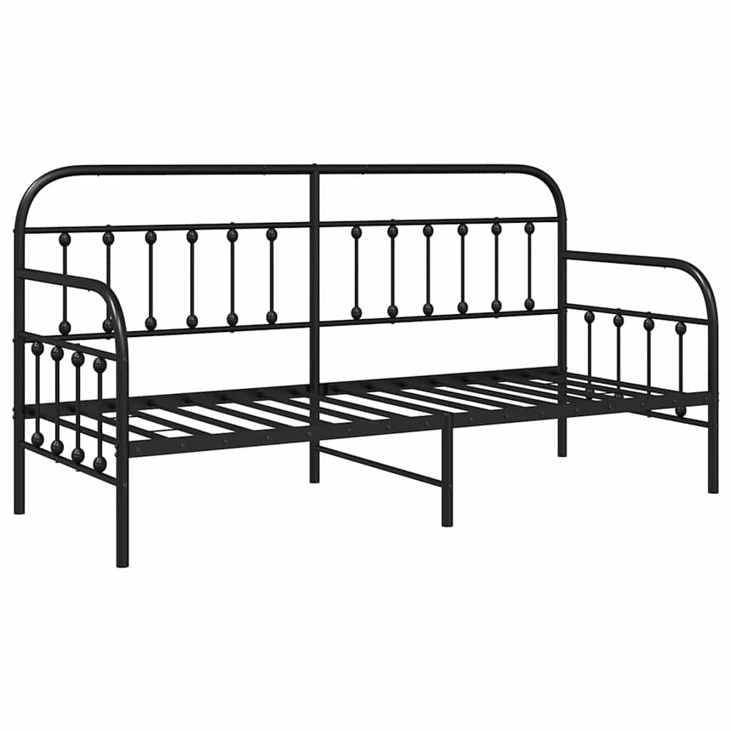 Dagsengeramme Svart 80 x 200 cm Pulverlakkert stål vidaXL
