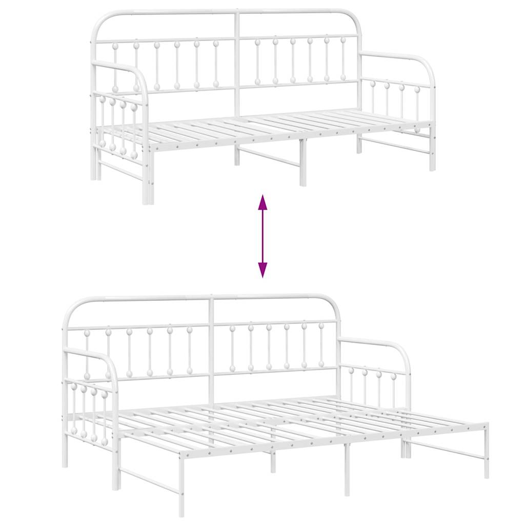 Dagsengeramme Hvit 80 x 200 cm Pulverlakkert stål