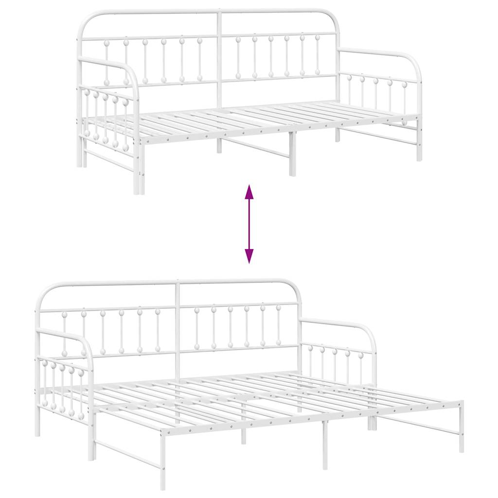Dagsengeramme Hvit 90 x 190 cm Pulverlakkert stål