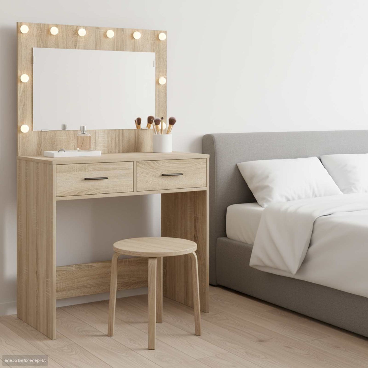 Sminkebord Sonoma eik 78,5 x 41 x 135 cm Konstruert tre