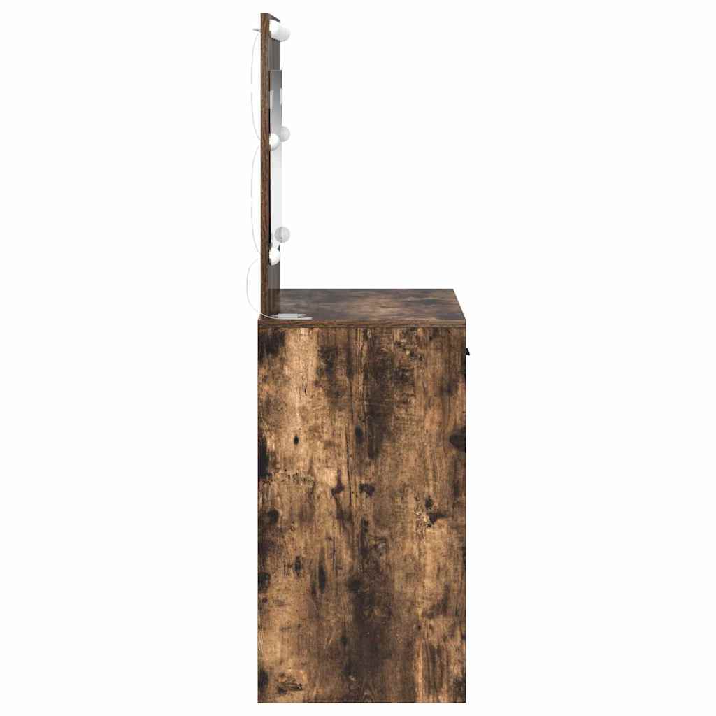 Sminkebord med skuff Røkt eik 78,5 x 41 x 135 cm Konstruert tre