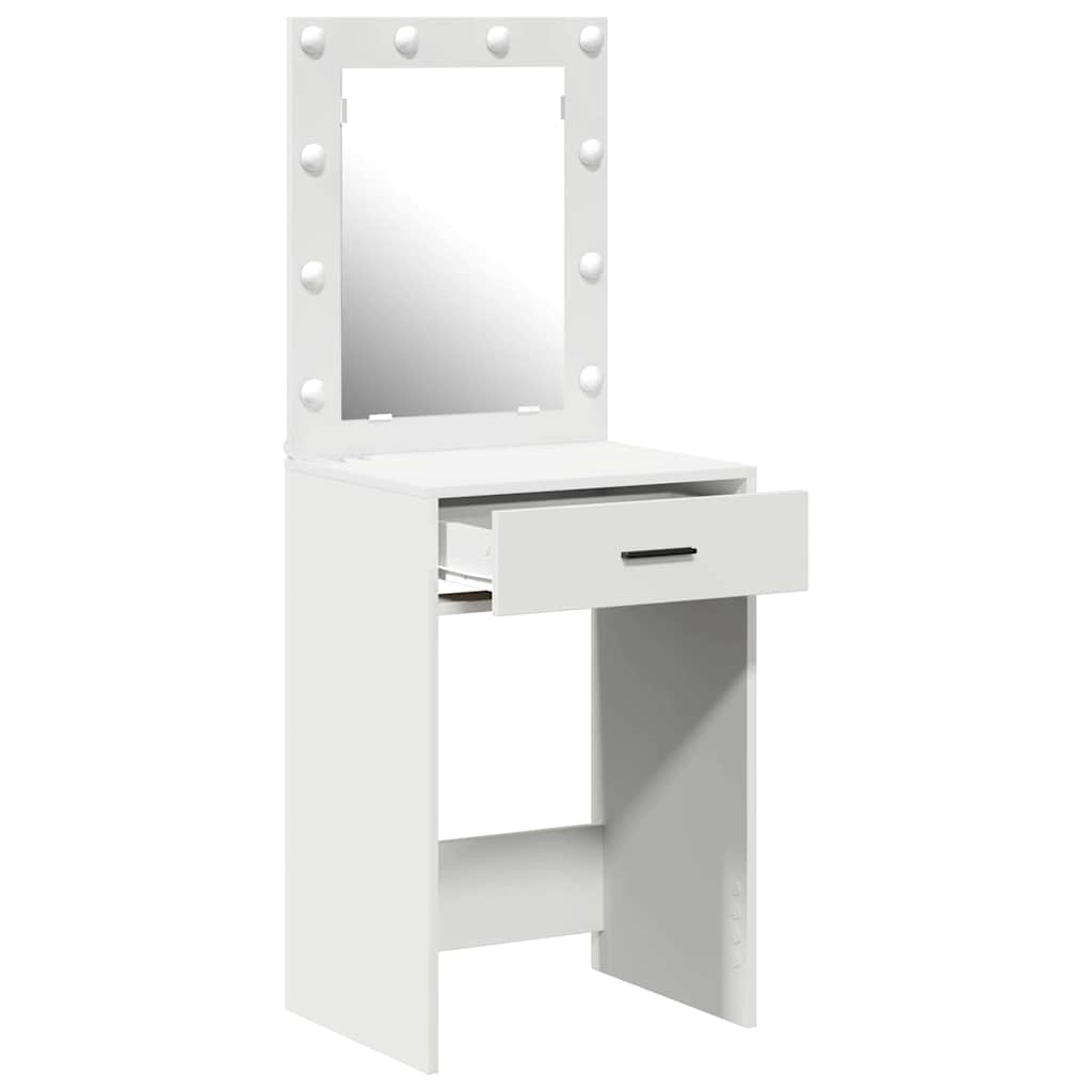 Sminkebord med speillys Hvit 50 x 41 x 135 cm Konstruert tre