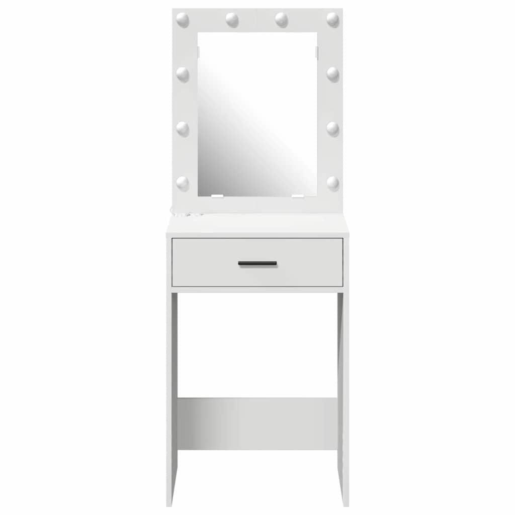 Sminkebord med speillys Hvit 50 x 41 x 135 cm Konstruert tre