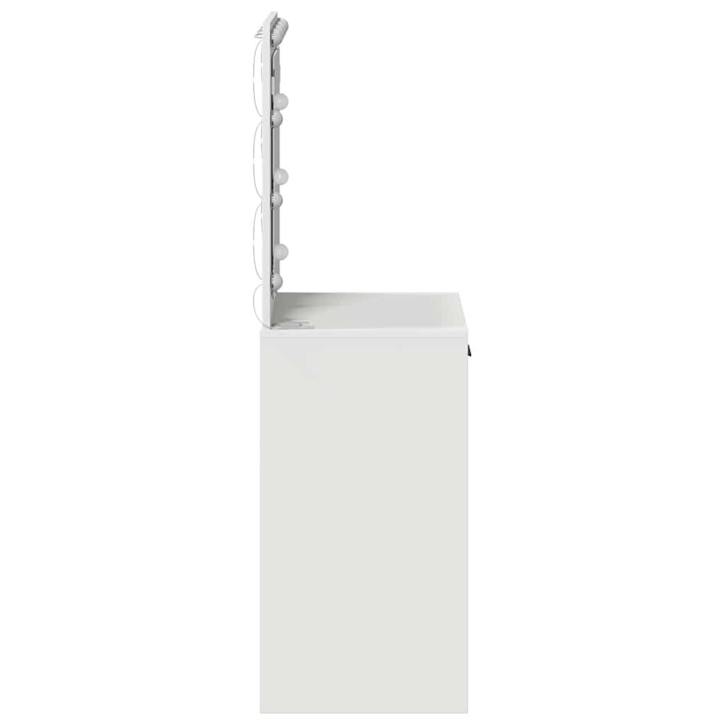 Sminkebord med speillys Hvit 50 x 41 x 135 cm Konstruert tre