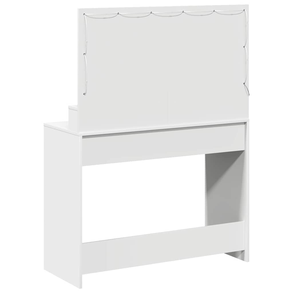 Sminkebord med speillys Hvit 100 x 41 x 135 cm Konstruert tre