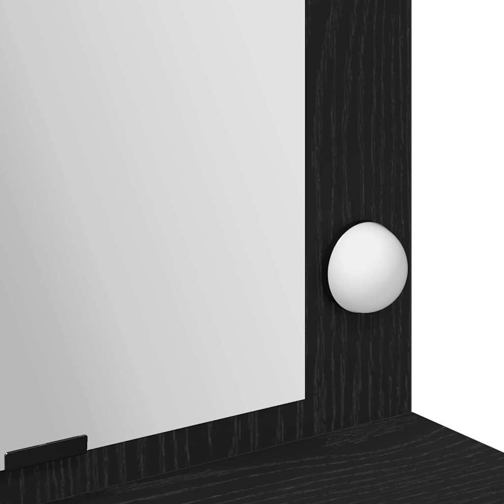 Sminkebord med hylle Svart Eik 100 x 41 x 135 cm Konstruert tre