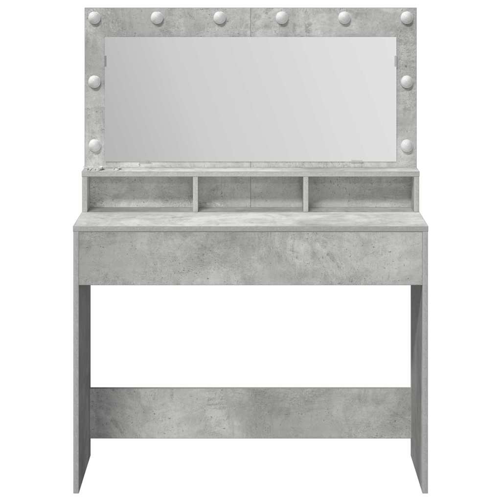 Sminkebord med hylle Betonggrå 100 x 41 x 135 cm Konstruert tre