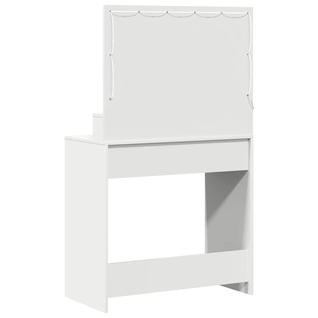 Sminkebord med speillys Hvit 78,5 x 41 x 135 cm Konstruert tre