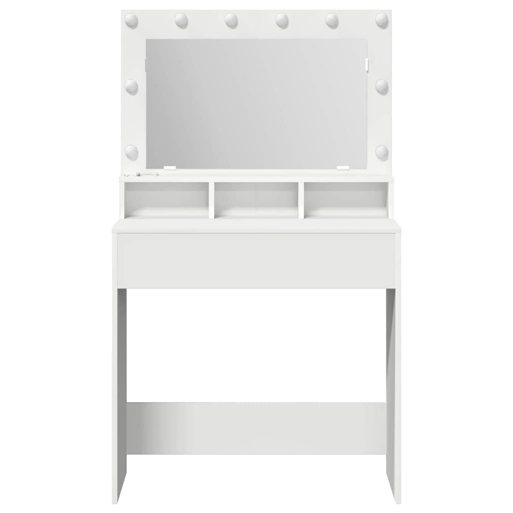 Sminkebord med speillys Hvit 78,5 x 41 x 135 cm Konstruert tre