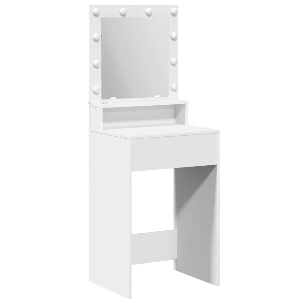 Sminkebord med speillys Hvit 50 x 41 x 135 cm Konstruert tre