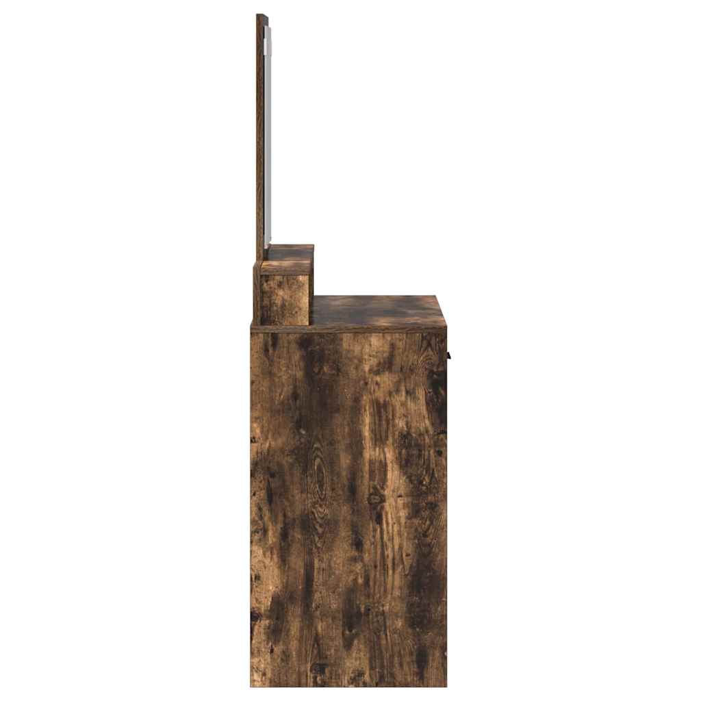 Sminkebord med skuff Røkt eik 79 x 41 x 140 cm Konstruert tre