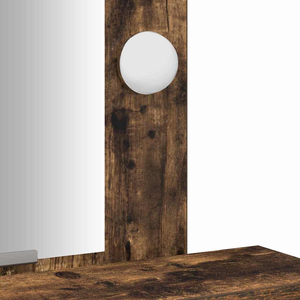 Sminkebord med speillys Brun 50 x 41 x 140 cm Konstruert tre