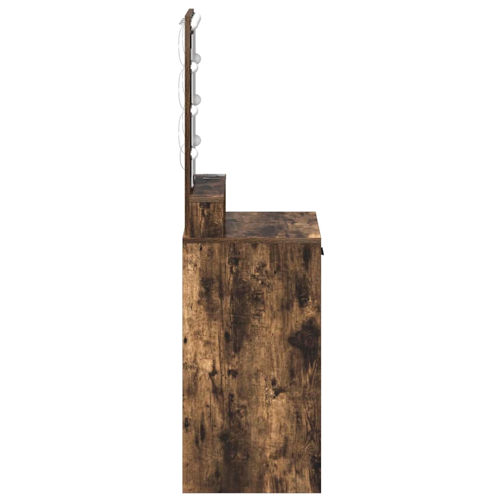 Sminkebord med speillys Brun 50 x 41 x 140 cm Konstruert tre
