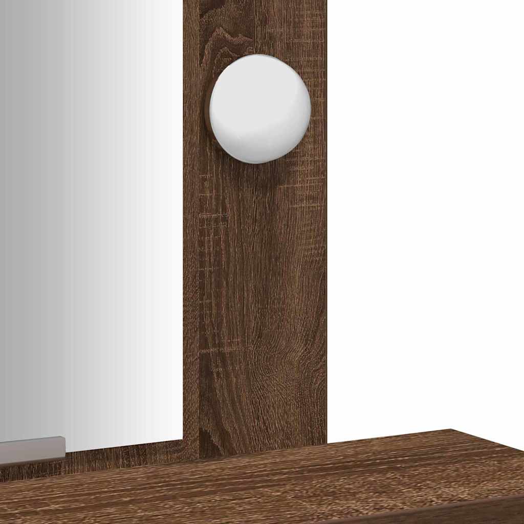Sminkebord med speillys Brun 50 x 41 x 140 cm Konstruert tre