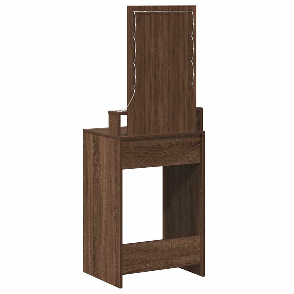 Sminkebord med speillys Brun 50 x 41 x 140 cm Konstruert tre