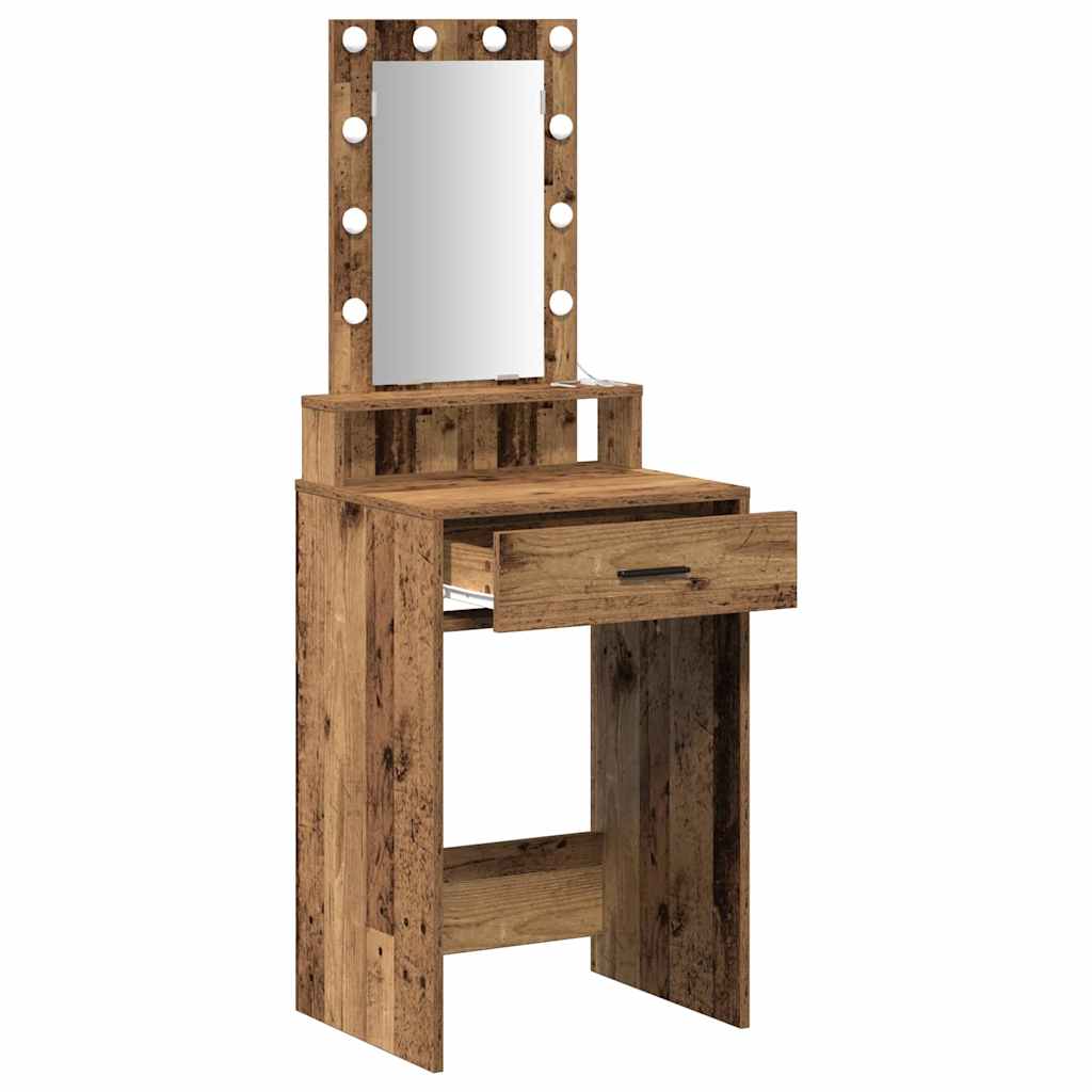 Sminkebord med speillys Brun 50 x 41 x 140 cm Konstruert tre