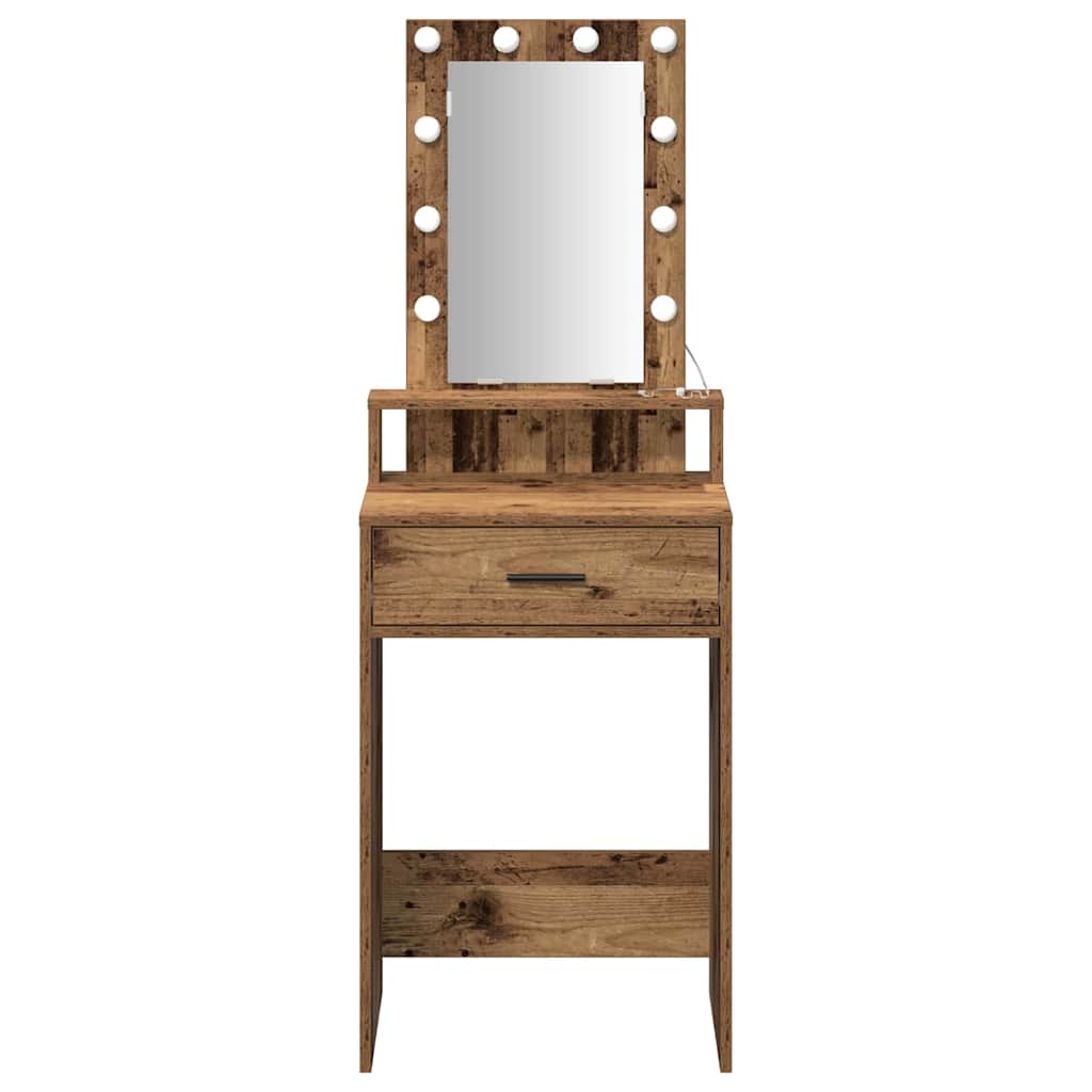 Sminkebord med speillys Brun 50 x 41 x 140 cm Konstruert tre