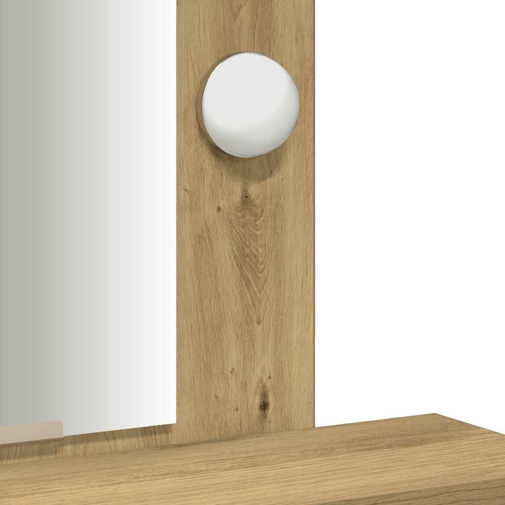 Sminkebord med speillys Brun 50 x 41 x 140 cm Konstruert tre
