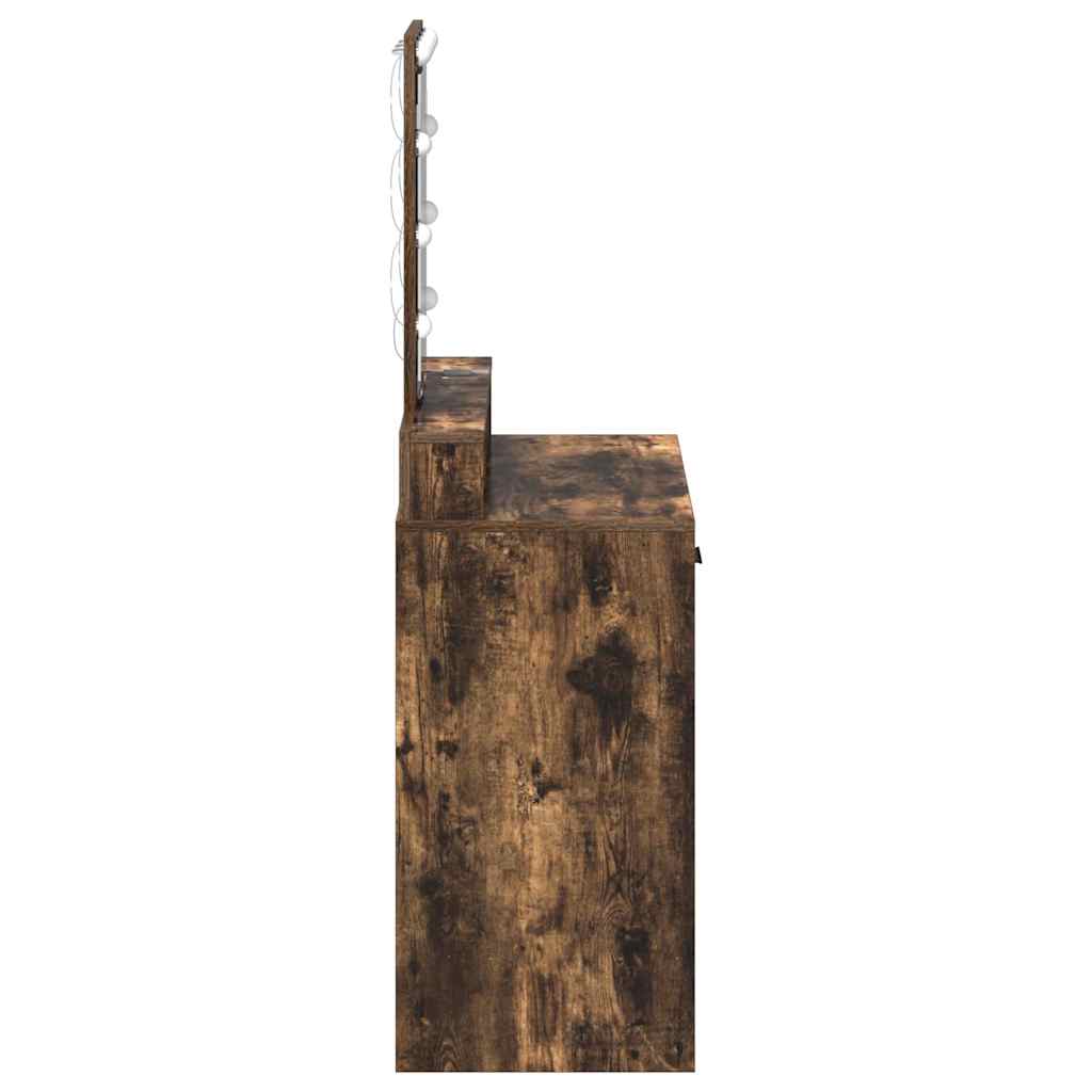 Sminkebord med speillys Brun 79 x 41 x 140 cm Konstruert tre