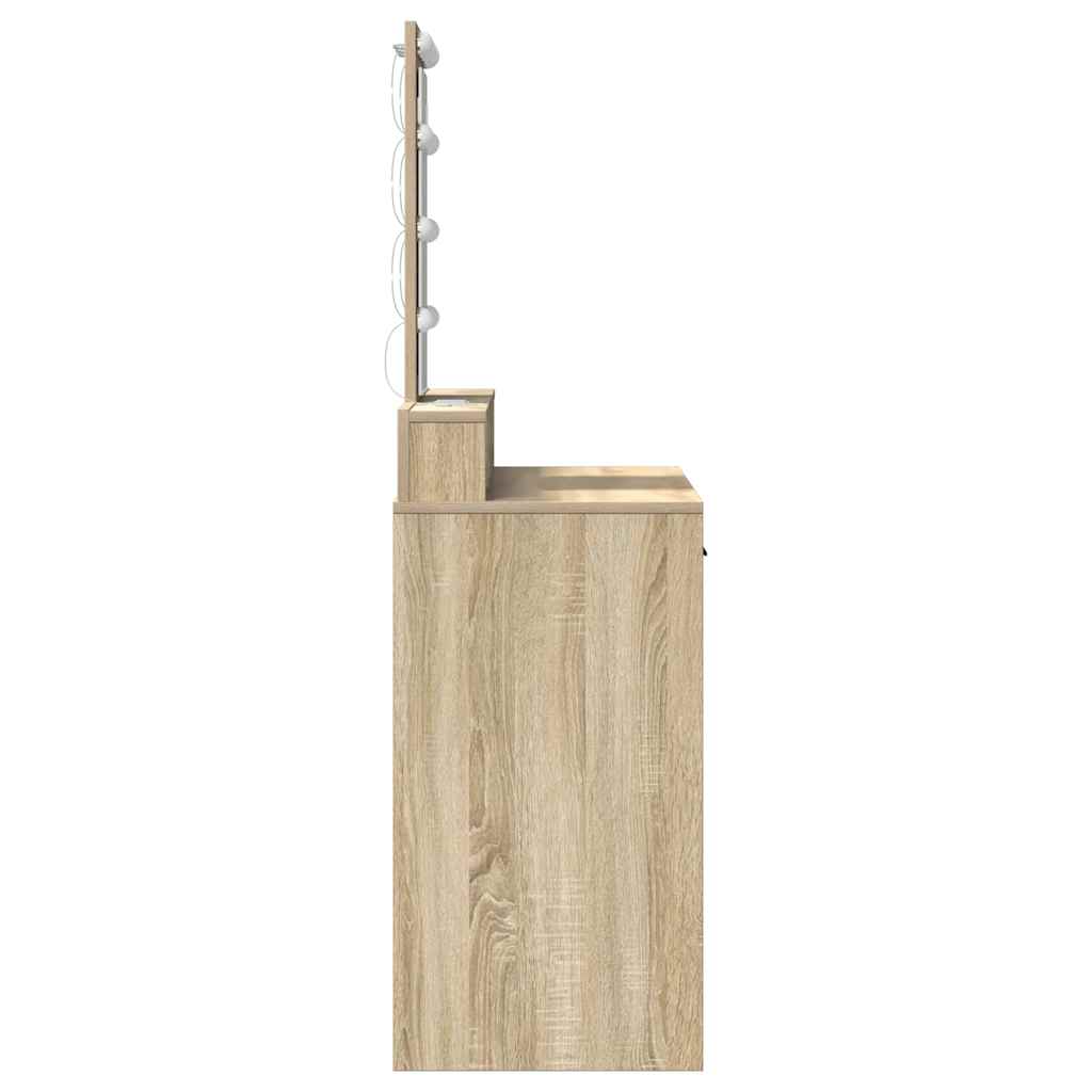 Sminkebord med speillys Brun 100 x 41 x 140 cm Konstruert tre
