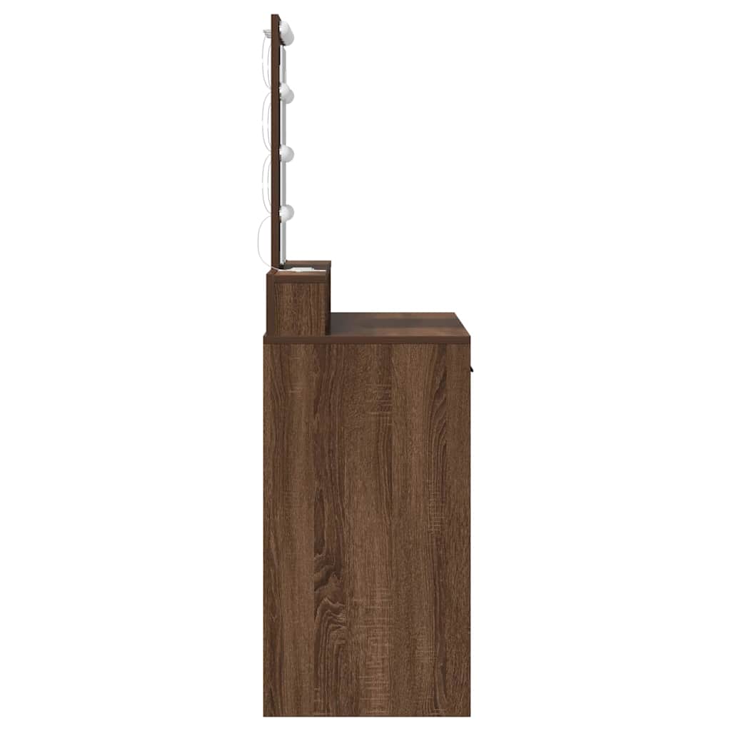 Sminkebord med speillys Brun 100 x 41 x 140 cm Konstruert tre