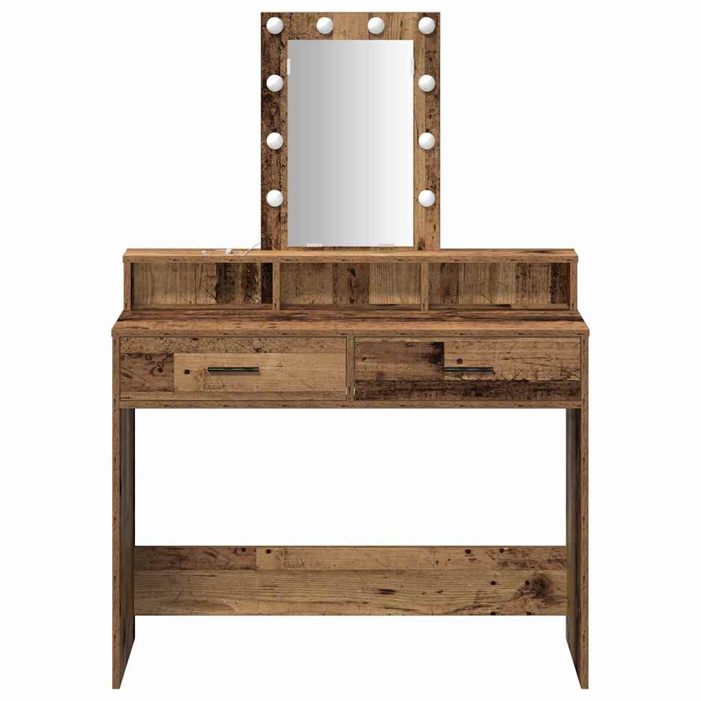 Sminkebord med speillys Brun 100 x 41 x 140 cm Konstruert tre