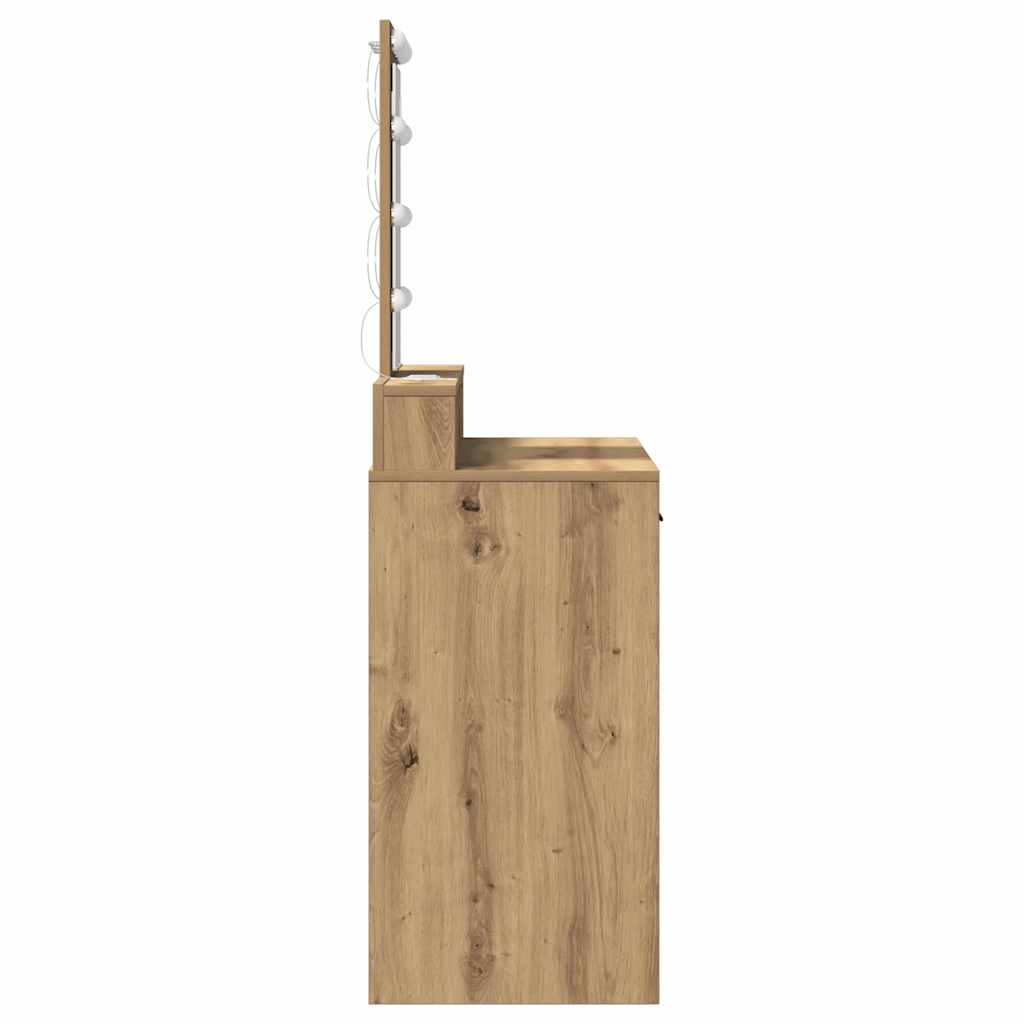 Sminkebord med speillys Brun 100 x 41 x 140 cm Konstruert tre