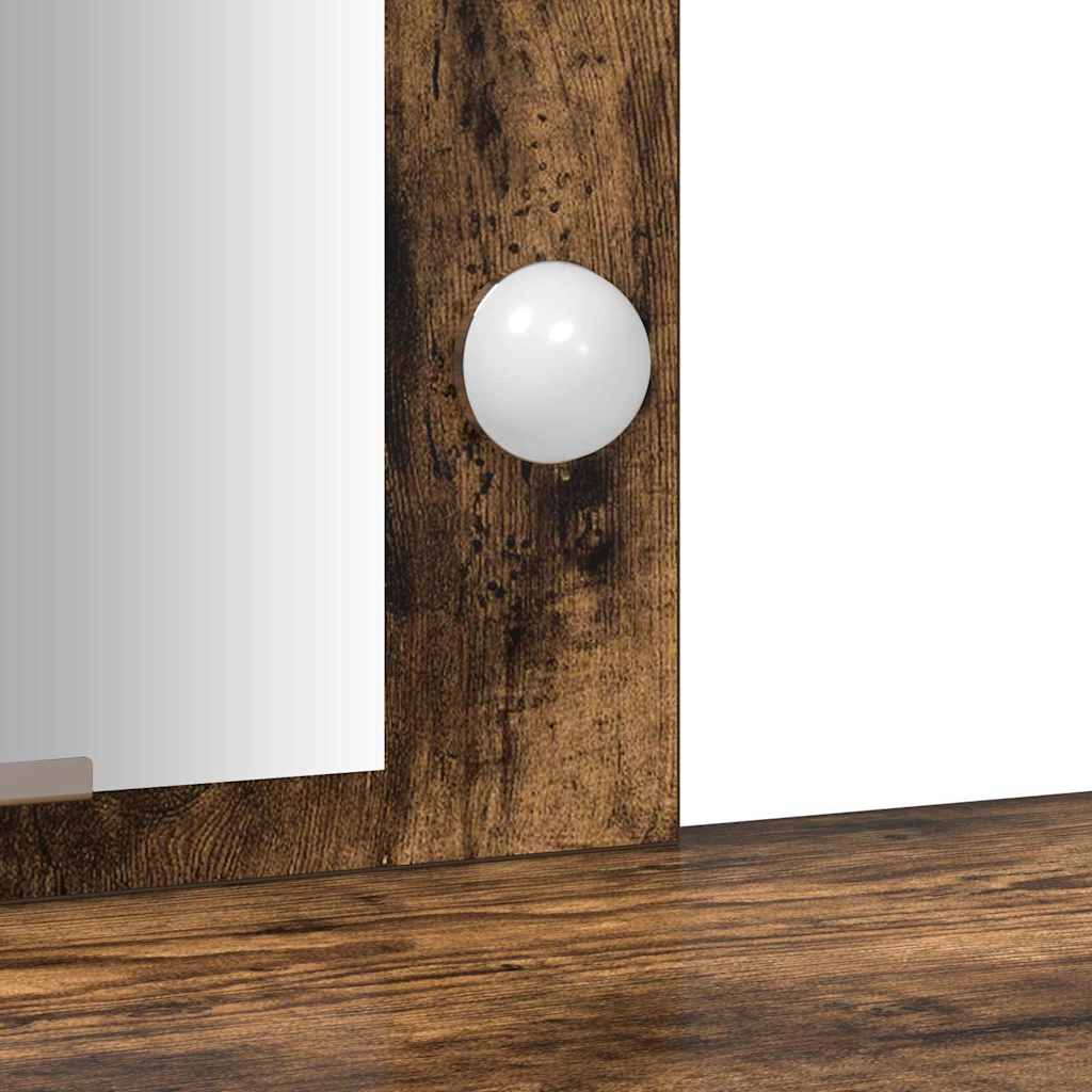 Sminkebord med speillys Brun 102 x 33 x 135 cm Konstruert tre