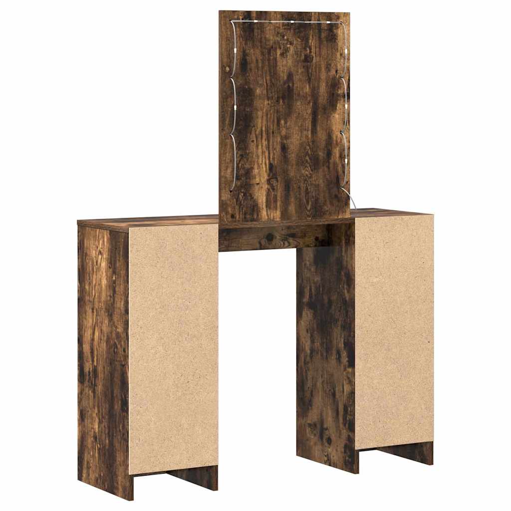 Sminkebord med speillys Brun 102 x 33 x 135 cm Konstruert tre