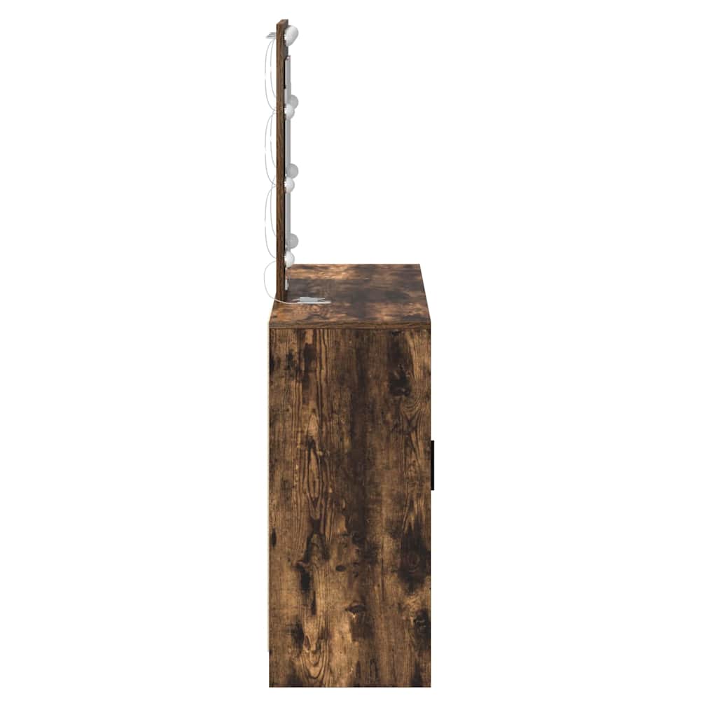 Sminkebord med speillys Brun 102 x 33 x 135 cm Konstruert tre