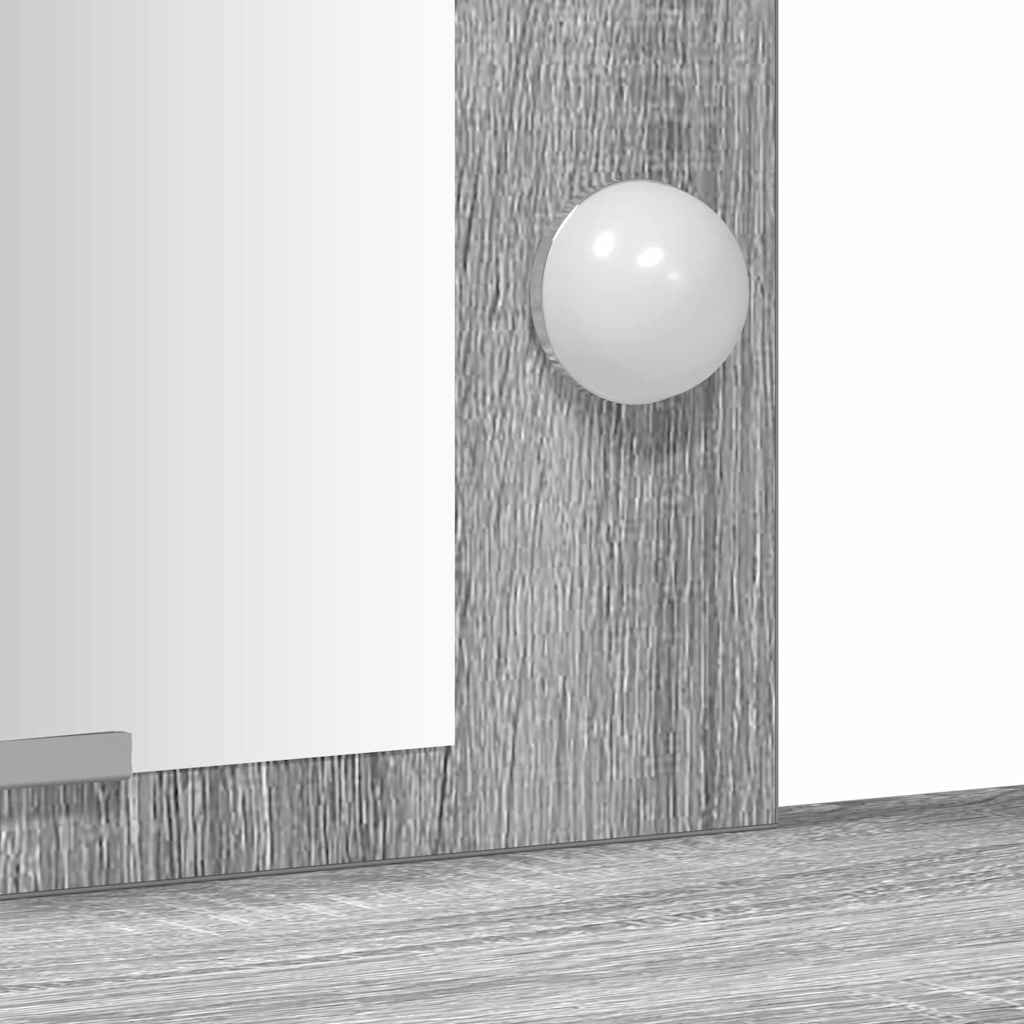 Sminkebord med speillys Grå 102 x 33 x 135 cm Konstruert tre