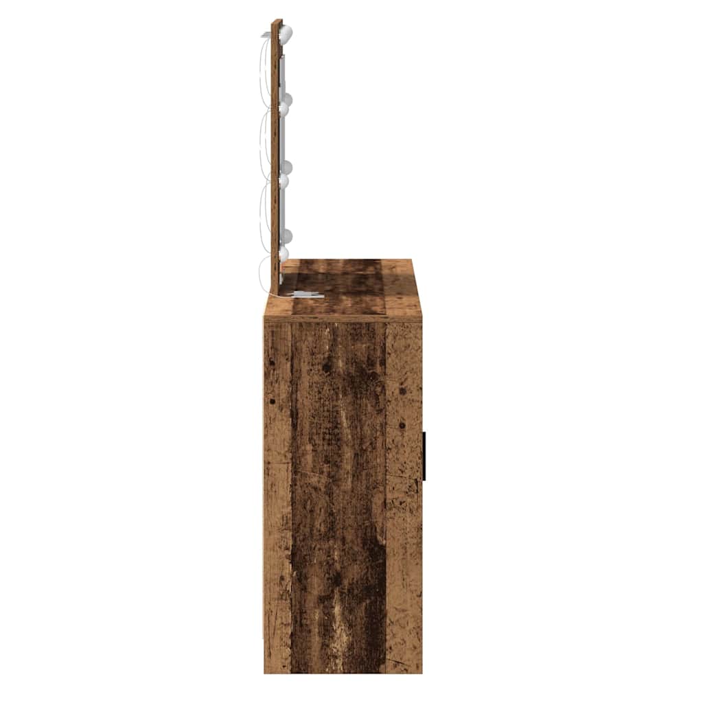 Sminkebord med speillys Brun 102 x 33 x 135 cm Konstruert tre