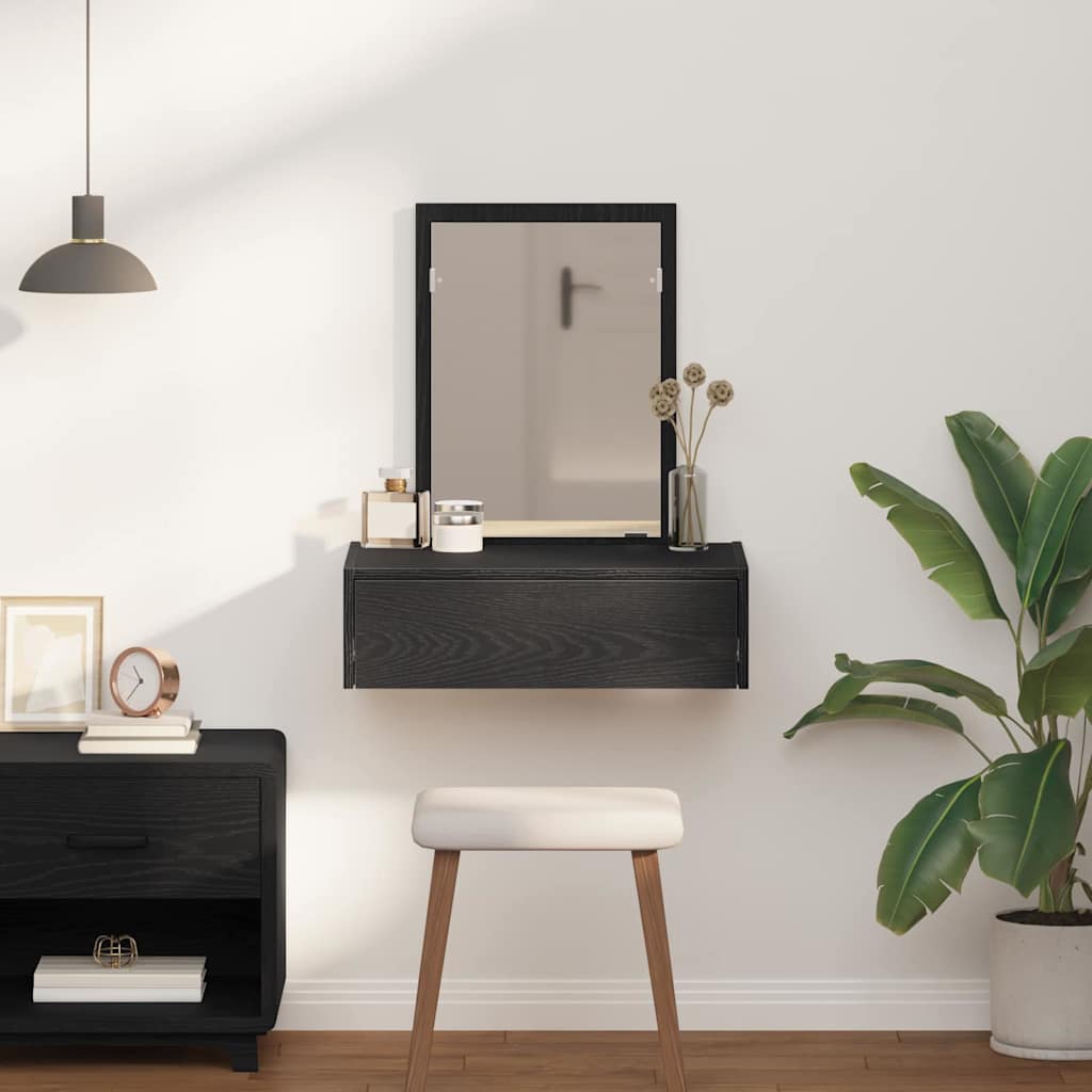 Sminkebord med skuff Svart 60 x 40 x 70 cm Konstruert tre