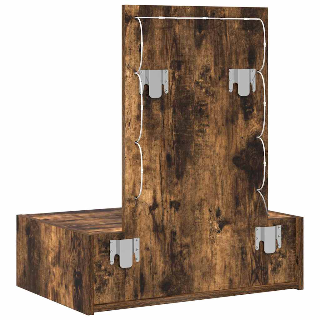 Sminkebord med speillys Brun 60 x 40 x 70 cm Konstruert tre