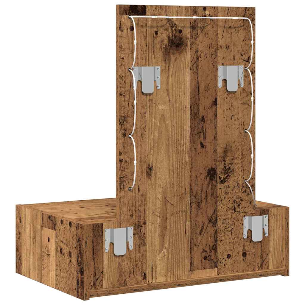 Sminkebord med speillys Brun 60 x 40 x 70 cm Konstruert tre