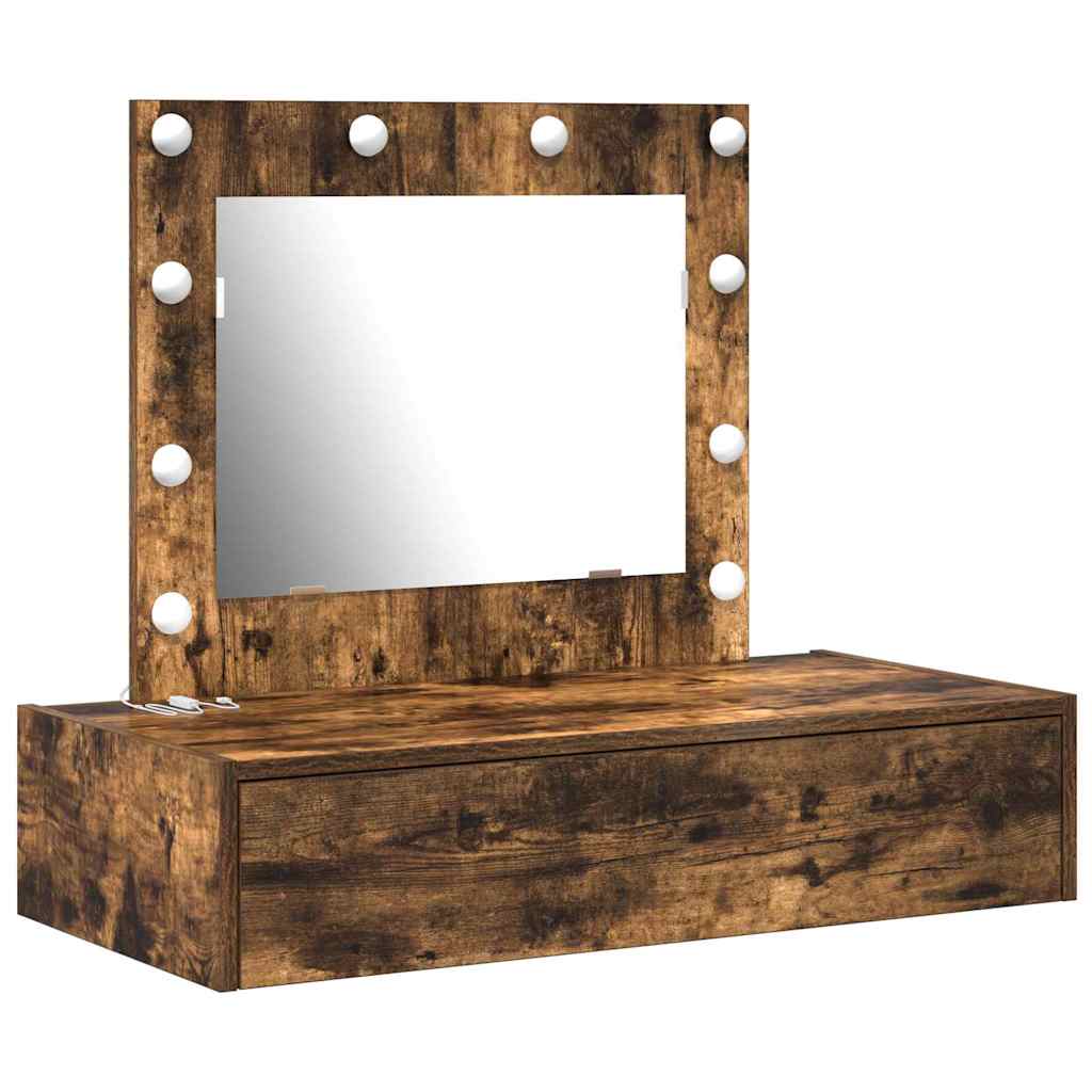 Sminkebord med speillys Brun 83 x 40 x 70 cm Konstruert tre