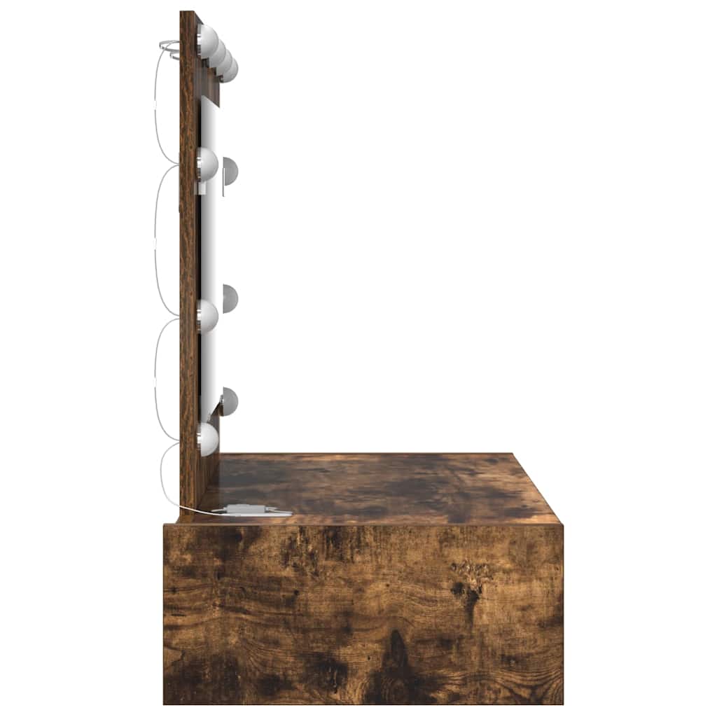 Sminkebord med speillys Brun 83 x 40 x 70 cm Konstruert tre