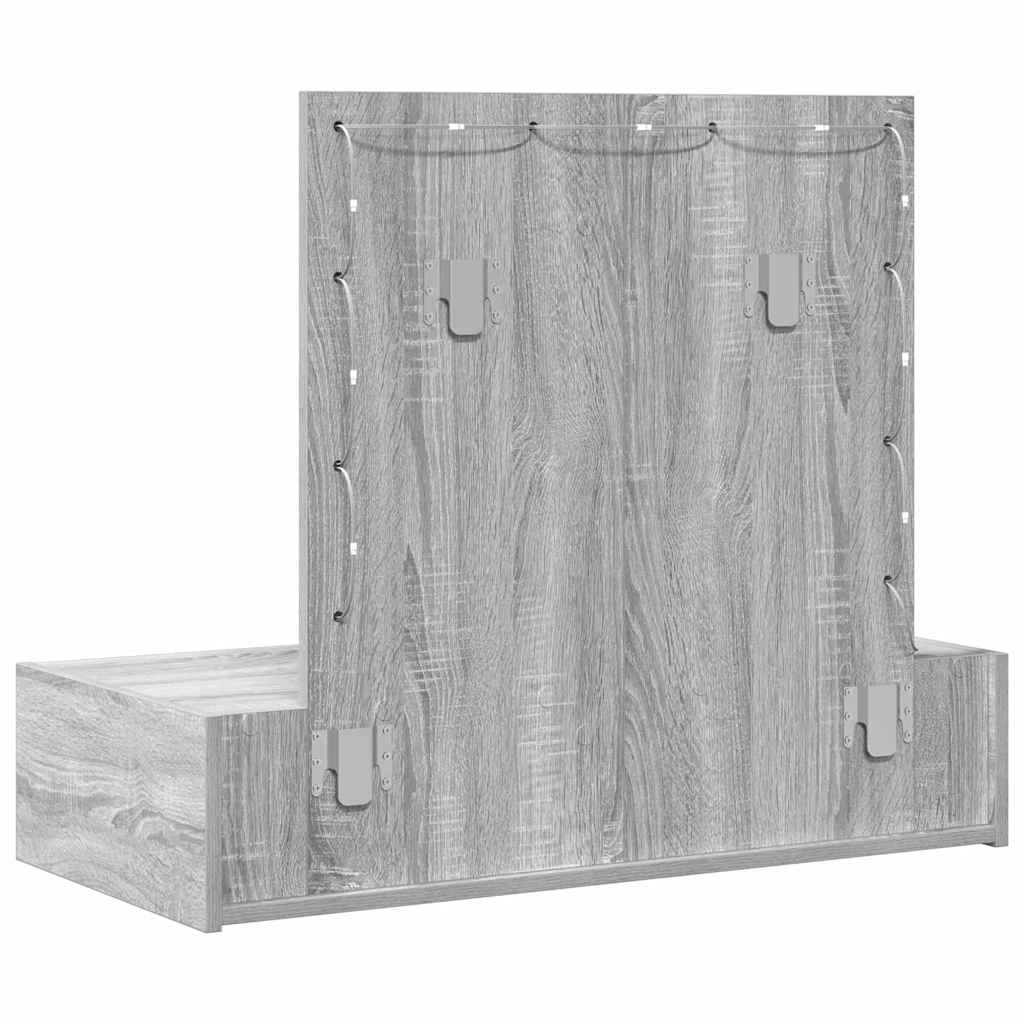 Sminkebord med speillys Grå 83 x 40 x 70 cm Konstruert tre