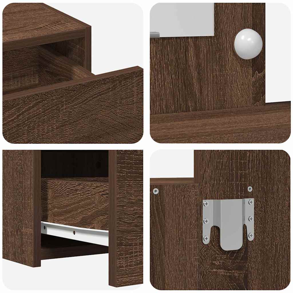 Sminkebord med speillys Brun 83 x 40 x 70 cm Konstruert tre
