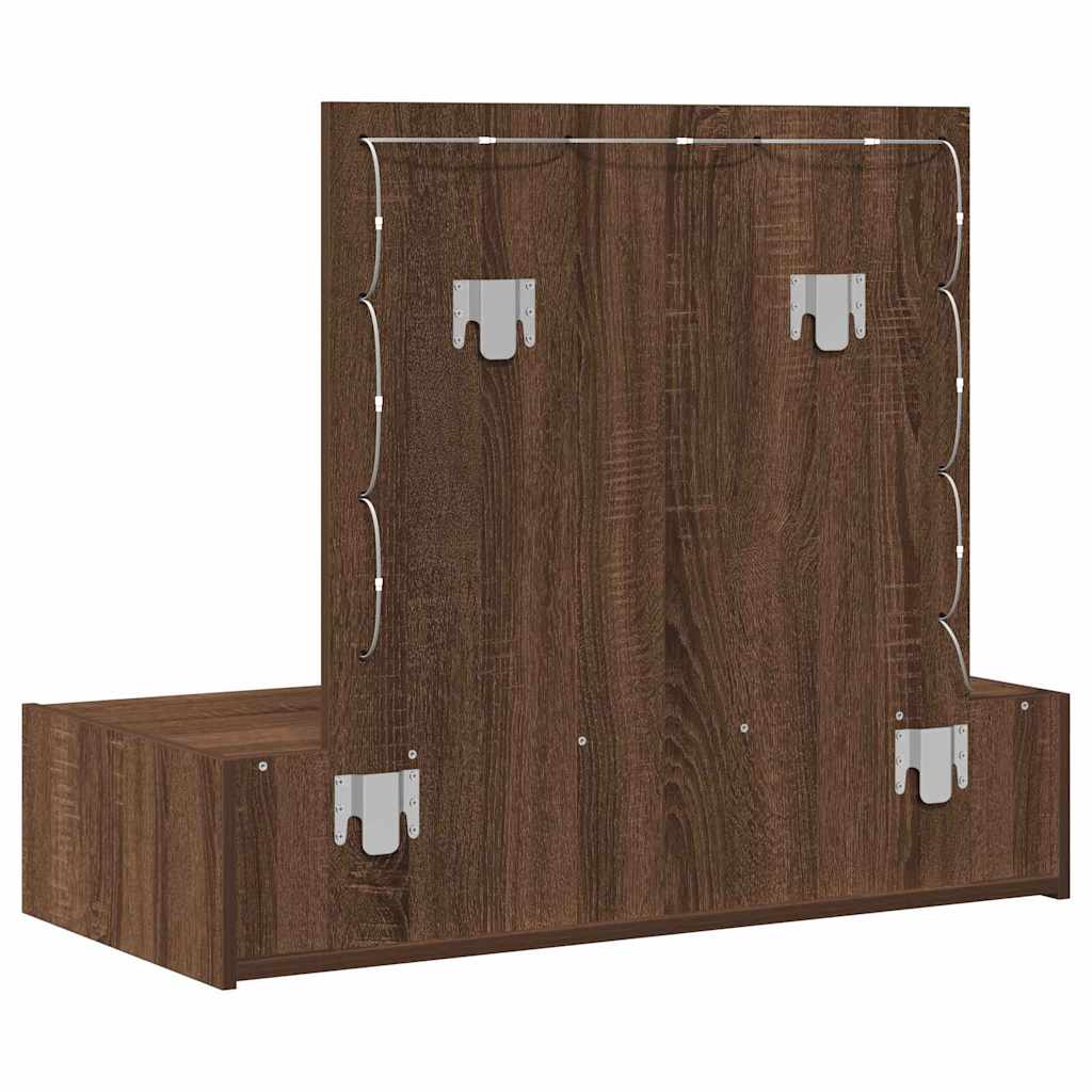 Sminkebord med speillys Brun 83 x 40 x 70 cm Konstruert tre