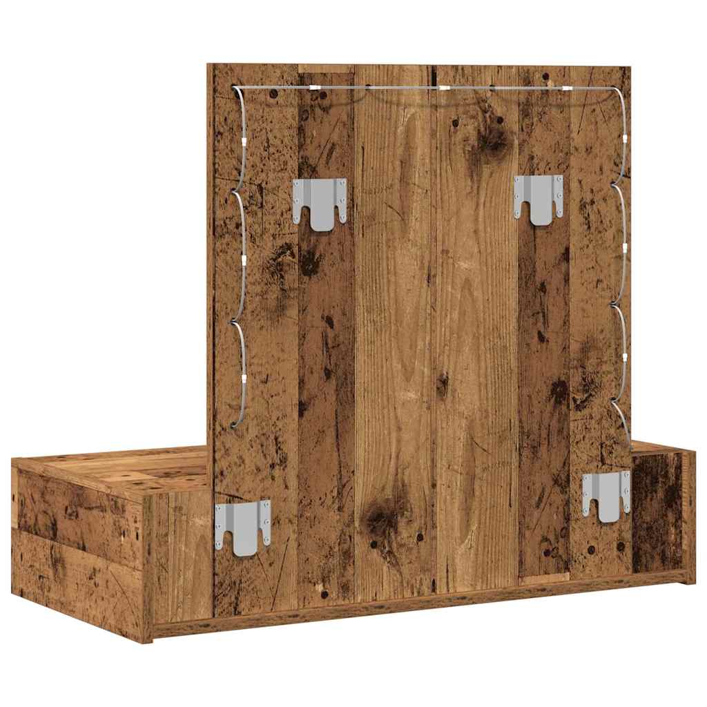 Sminkebord med speillys Brun 83 x 40 x 70 cm Konstruert tre