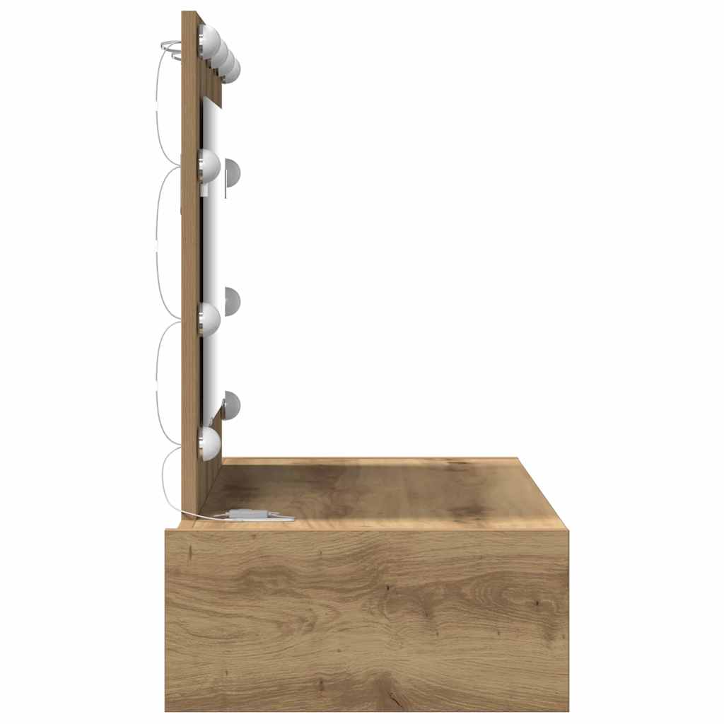Sminkebord med speillys Brun 83 x 40 x 70 cm Konstruert tre