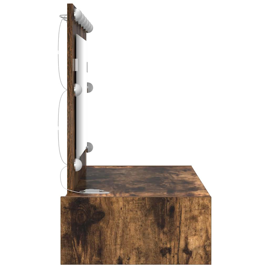 Sminkebord med speillys Brun 100 x 40 x 70 cm Konstruert tre
