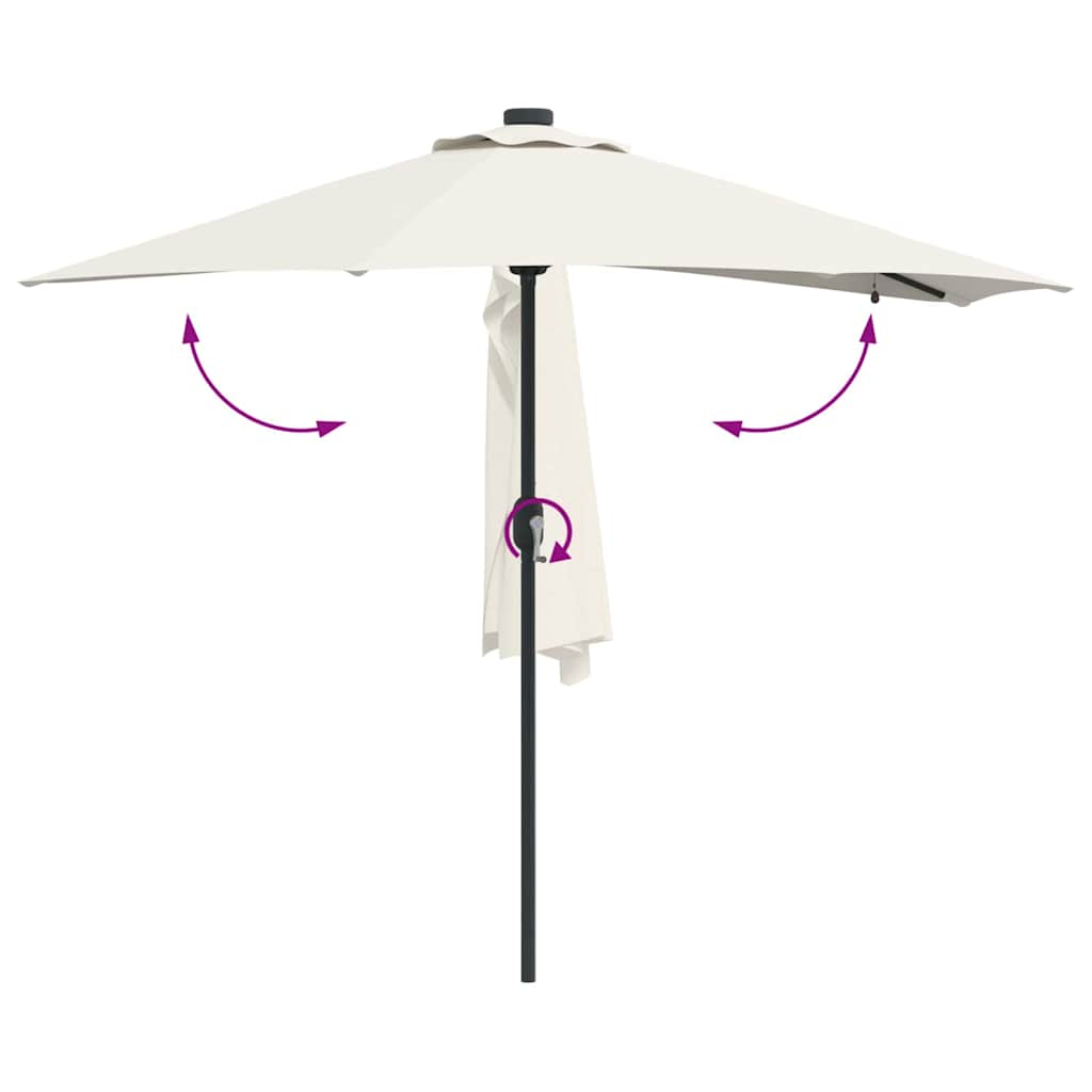 Hageparasol sand 294 x 150 x 223 cm Polyester og stål