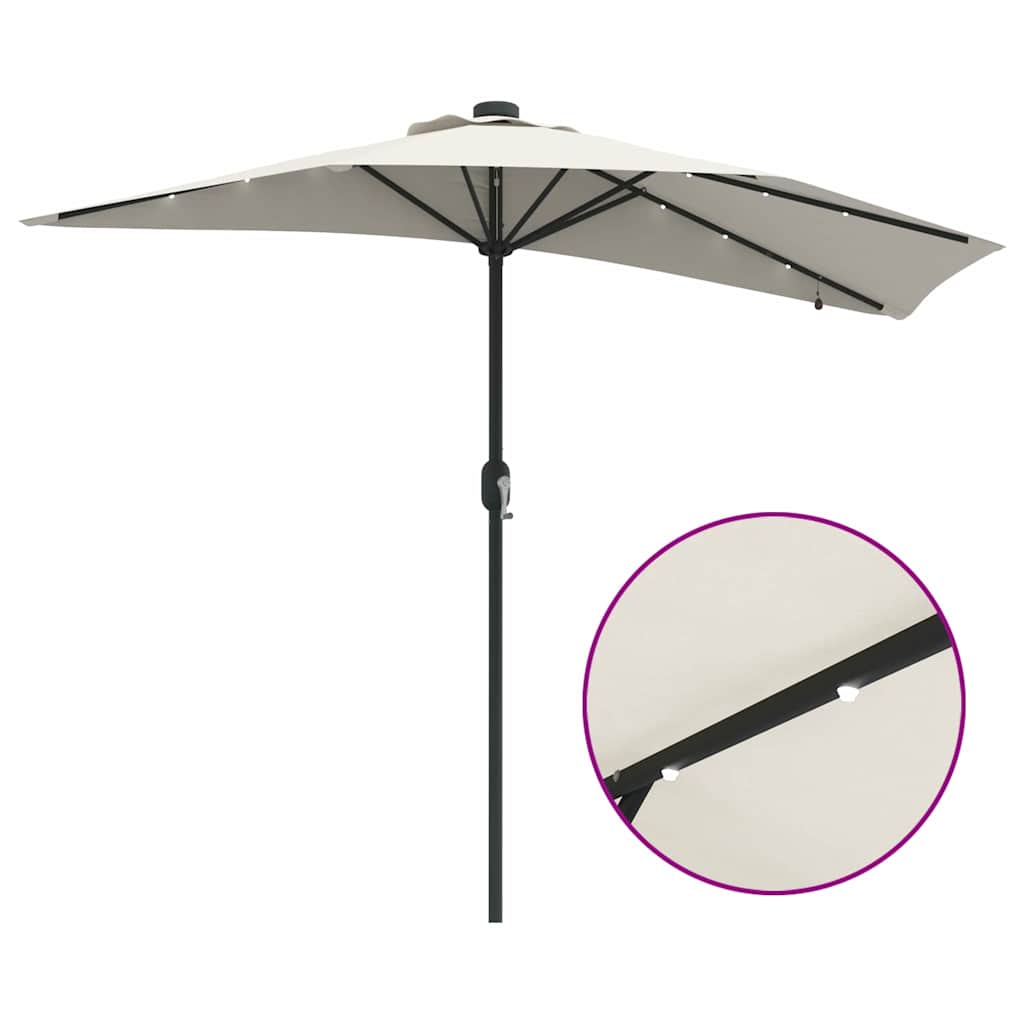 Hageparasol sand 294 x 150 x 223 cm Polyester og stål