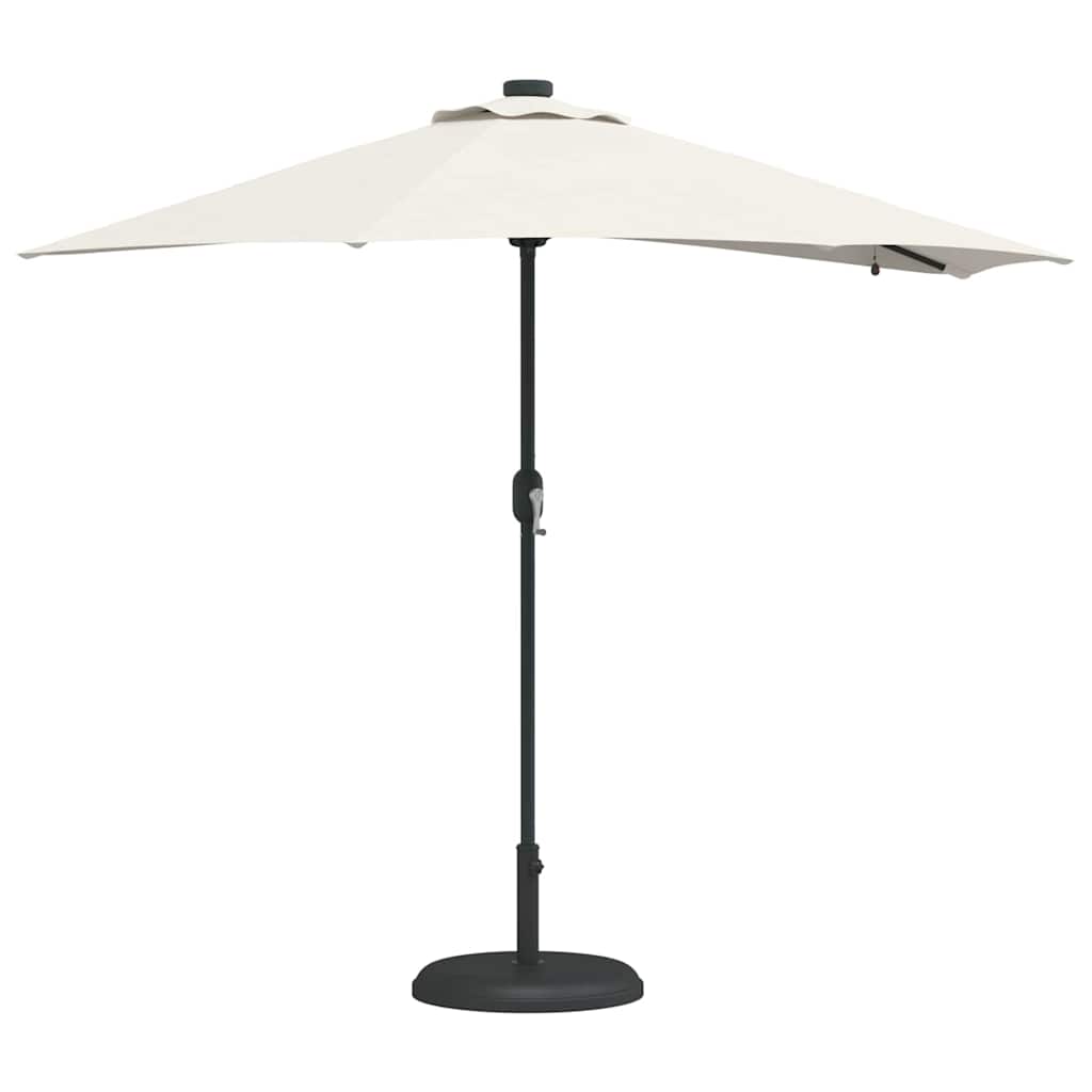 Hageparasol sand 294 x 150 x 223 cm Polyester og stål